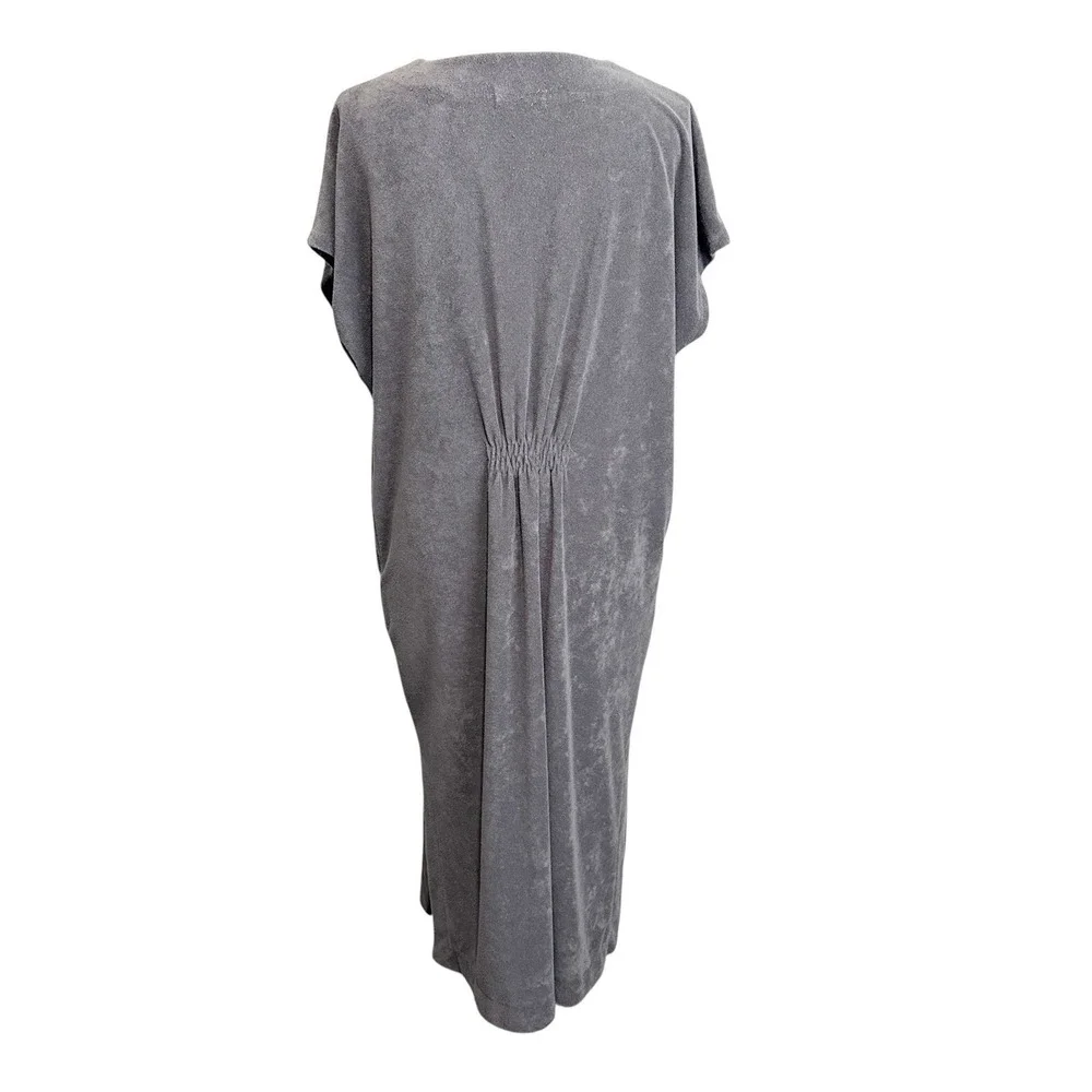 Barefoot Dreams Beach Cozy Terry Caftan Size Small in Carbon Gray Resort Cruise